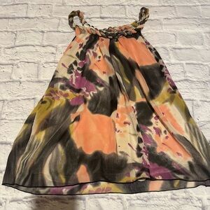 Cato Braided Strap Flowy Floral Sleeveless Tunic